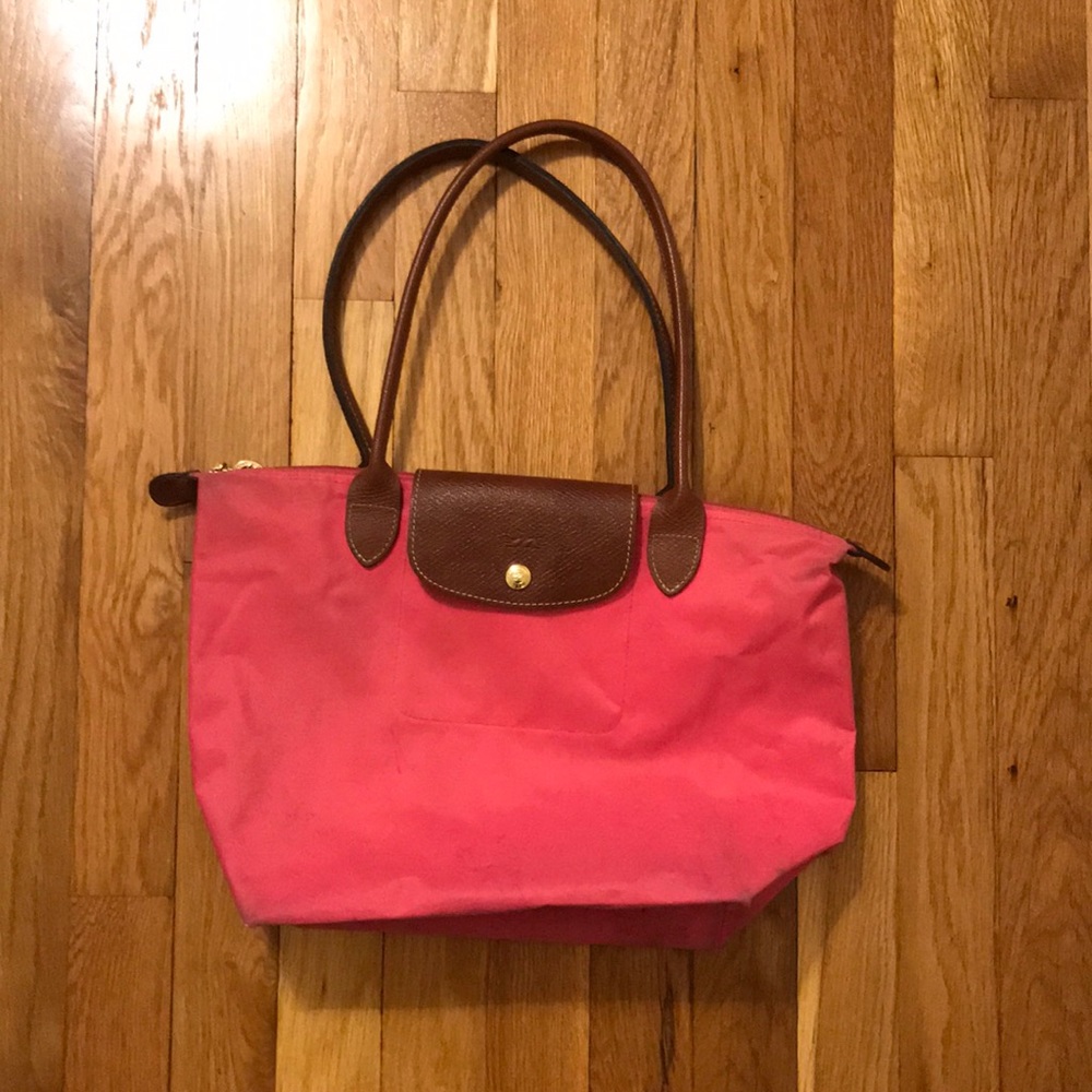 Longchamp Medium “Pink” Le Pliage Top Handle Tote